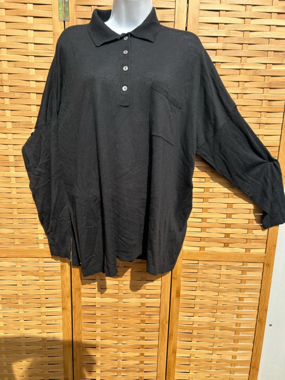 🔥3/$8- Zara Women's Black Long-Sleeve Knit top